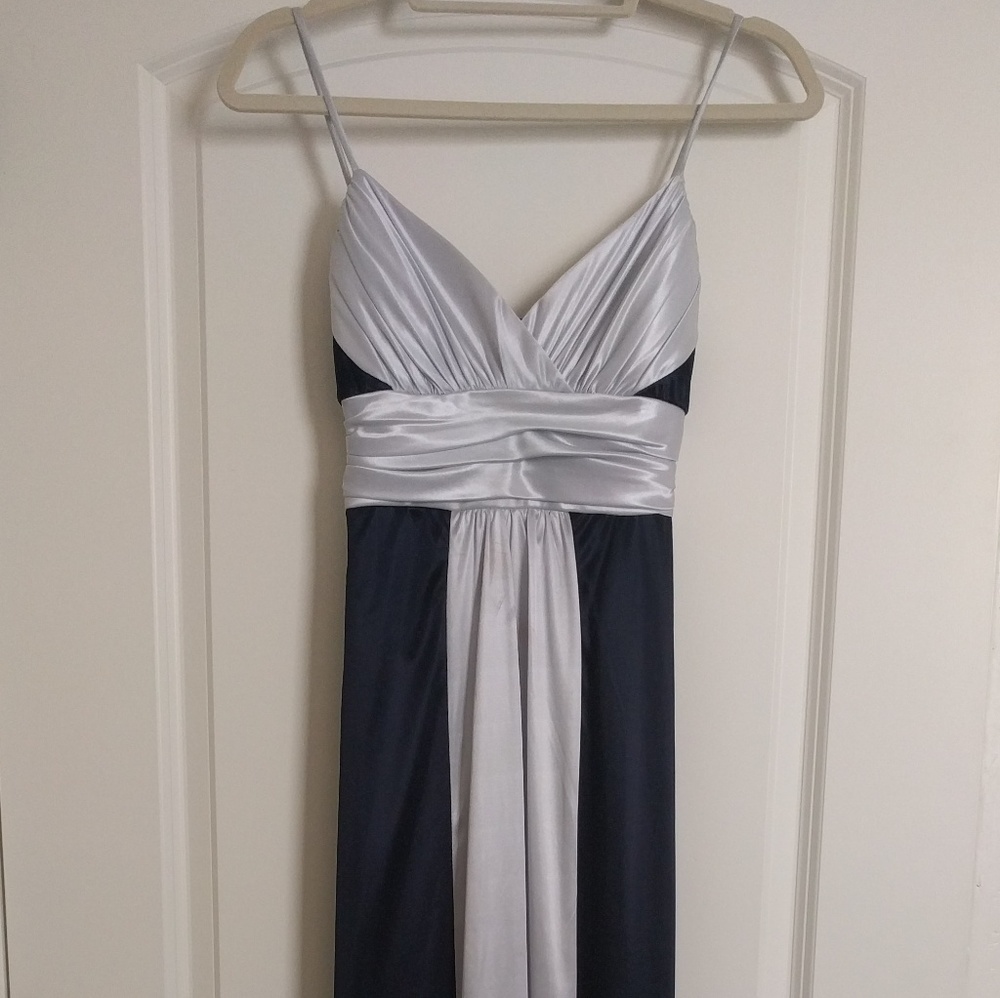 Navy/Silver Long Dress Jodi Kristopher